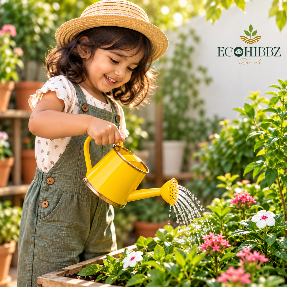 Mini Metal Garden Watering Can, 250 ml, Yellow