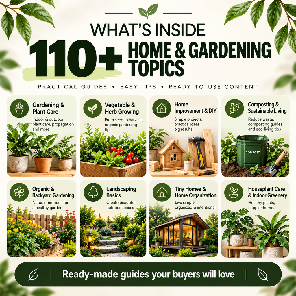 110+ Gardening & Home Improvement eBooks Bundle | Private Label Rights (PLR) & Master Resell Rights (MRR) | Instant Digital Download
